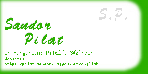 sandor pilat business card